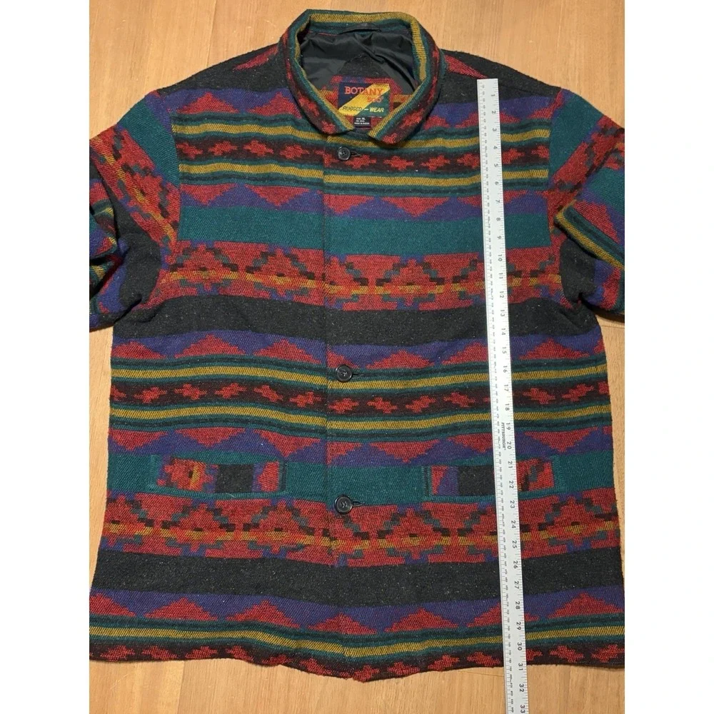 Vintage BOTANY 500 RUGGED WEAR Western Aztec Blanket Coat Jacket Geometric XL